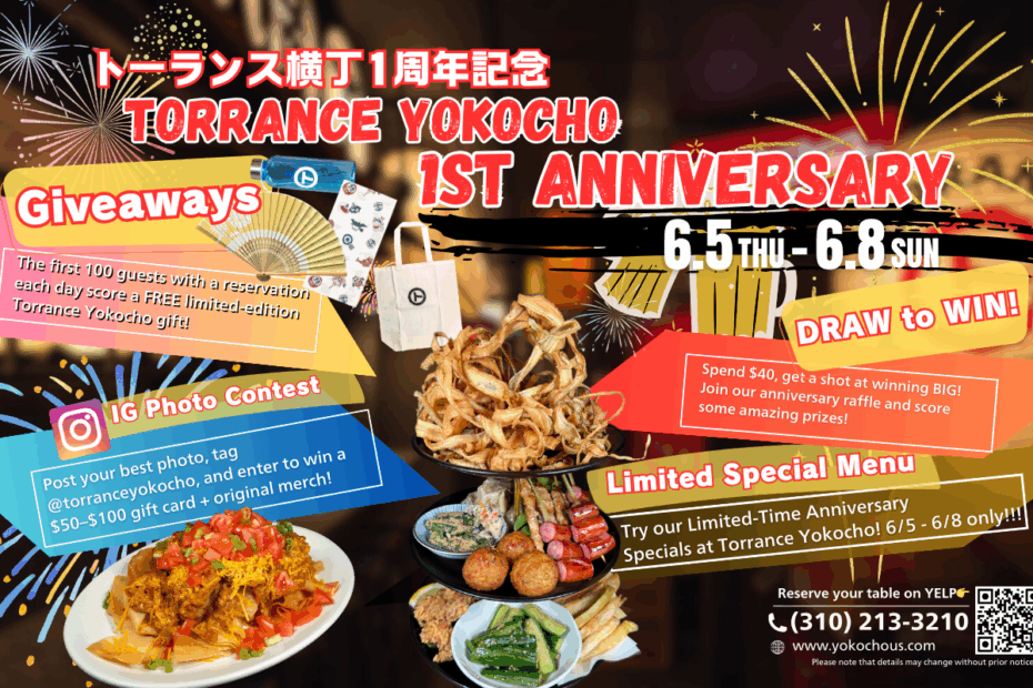 1 Year Anniversary Torrance Yokocho Japanese Izakaya Restaurant
