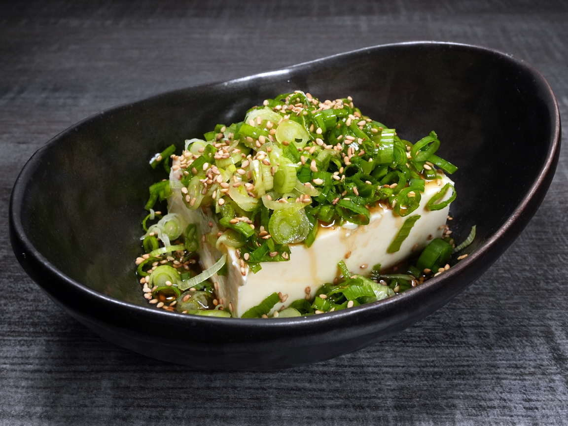 Chilled tofu with green onions and soy sauce at Torrance Yokocho