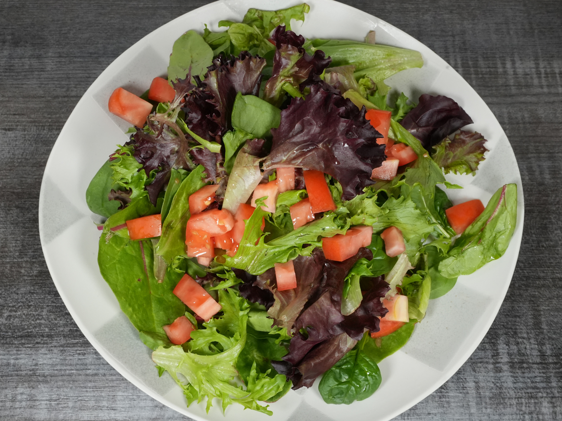 Mixed green salad with Japanese-style dressing at Torrance Yokocho