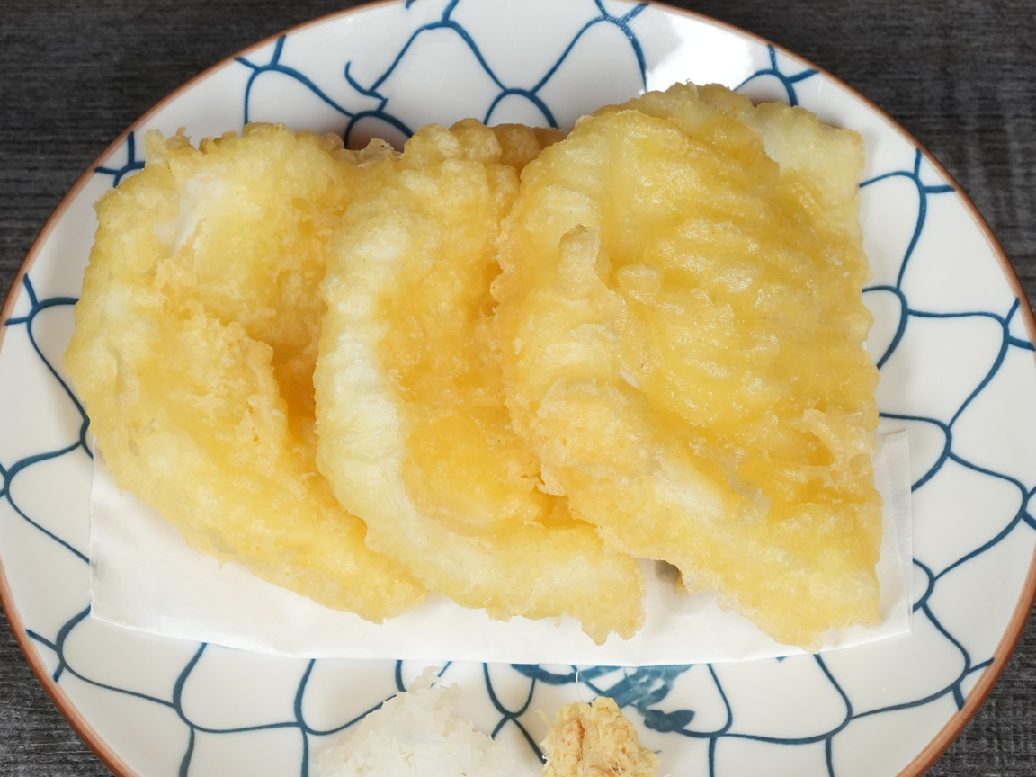 Tempura squid 3pcs at Torrance Yokocho, crispy Japanese appetizer